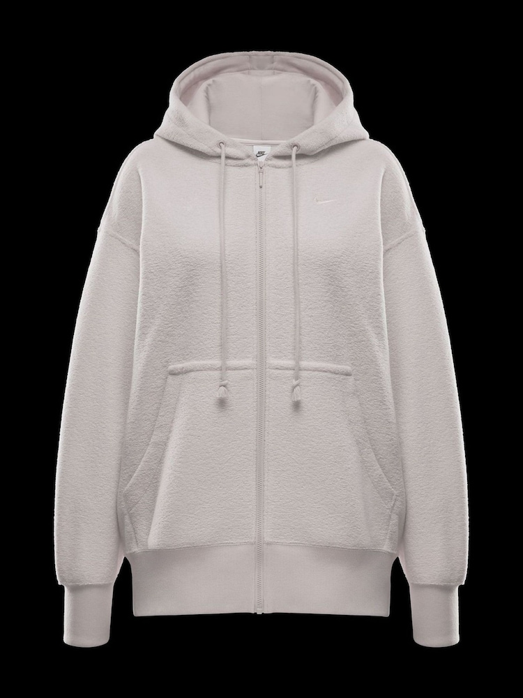 Crème - Nike Phoenix Plush Oversized Cozy Fleece Full-Zip Hoodie - Image 6 of 6