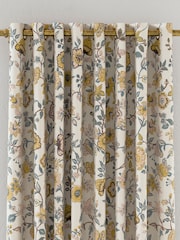 Joules Teal Indienne Floral Blackout Eyelet Eyelet Curtains - Image 2 of 2
