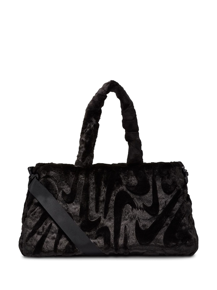 Nike Black Sportswear Faux Fur Tote Bag (10L) - Image 2 of 10