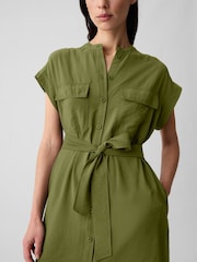 Gap Green Utility Mini Shirt Dress - Image 5 of 6
