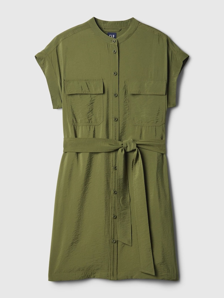 Gap Green Utility Mini Shirt Dress - Image 6 of 6 Gap Green Utility Mini Shirt Dress - Image 6 of 6