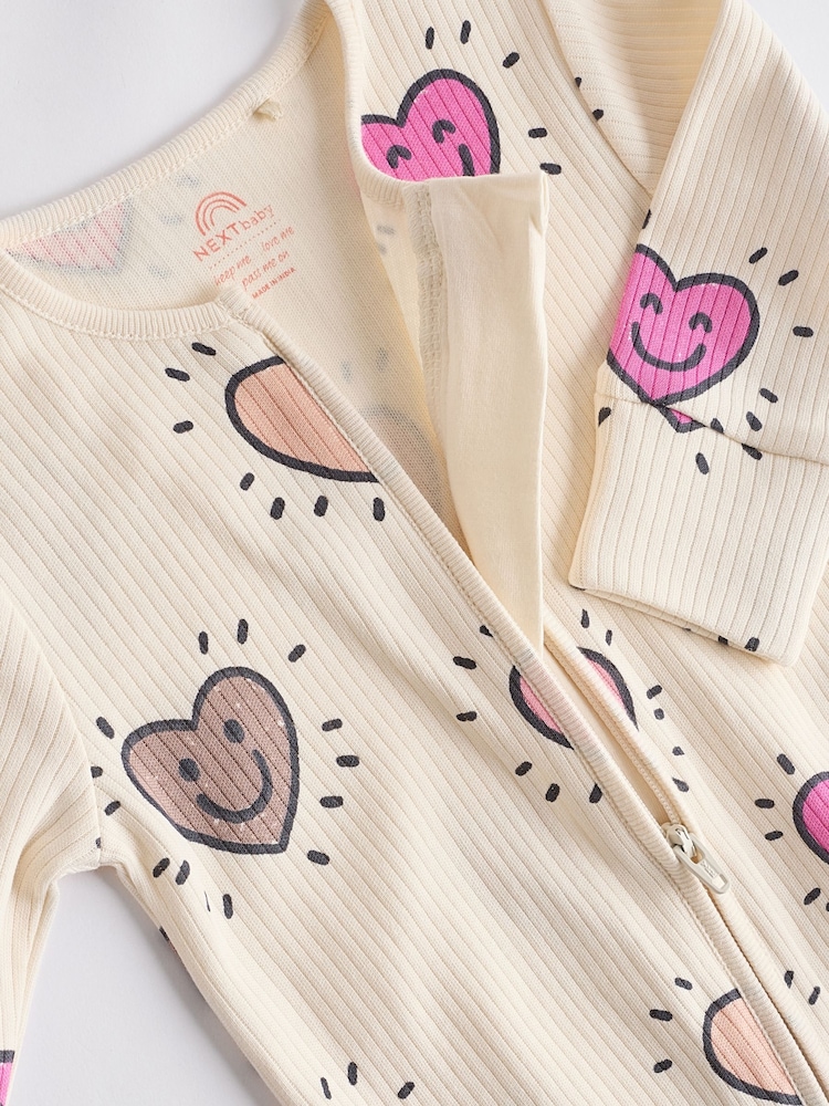 Roze vrolijk hart - Verpakking van 3 babyslaapzakjes met tweewegrits en bloemenprint van 100% katoen (0 mnd - 2 jr) - Image 8 of 11
