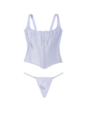 Victoria's Secret Blue Crescent Archive Satin Corset and Knicker Set - Image 3 of 3