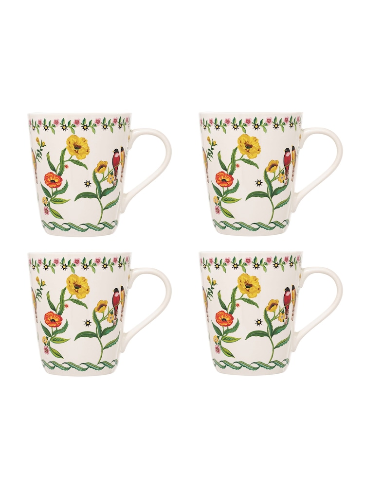 Cath Kidston Green Summer Birds Stanley Mug Set Of 4 - Image 1 of 3