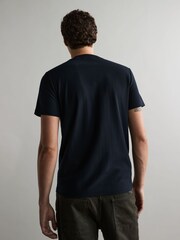 Fred Perry Navy 100% Cotton Ombre Stripe T-Shirt - Image 2 of 5