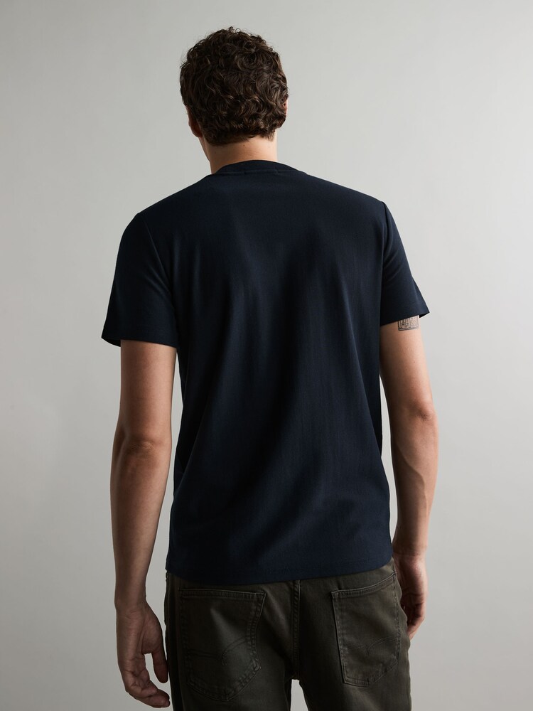 Fred Perry Navy 100% Cotton Ombre Stripe T-Shirt - Image 2 of 5