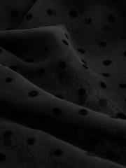 Black Polka Dot Long Sleeve Tie Neck Blouse - Image 7 of 7