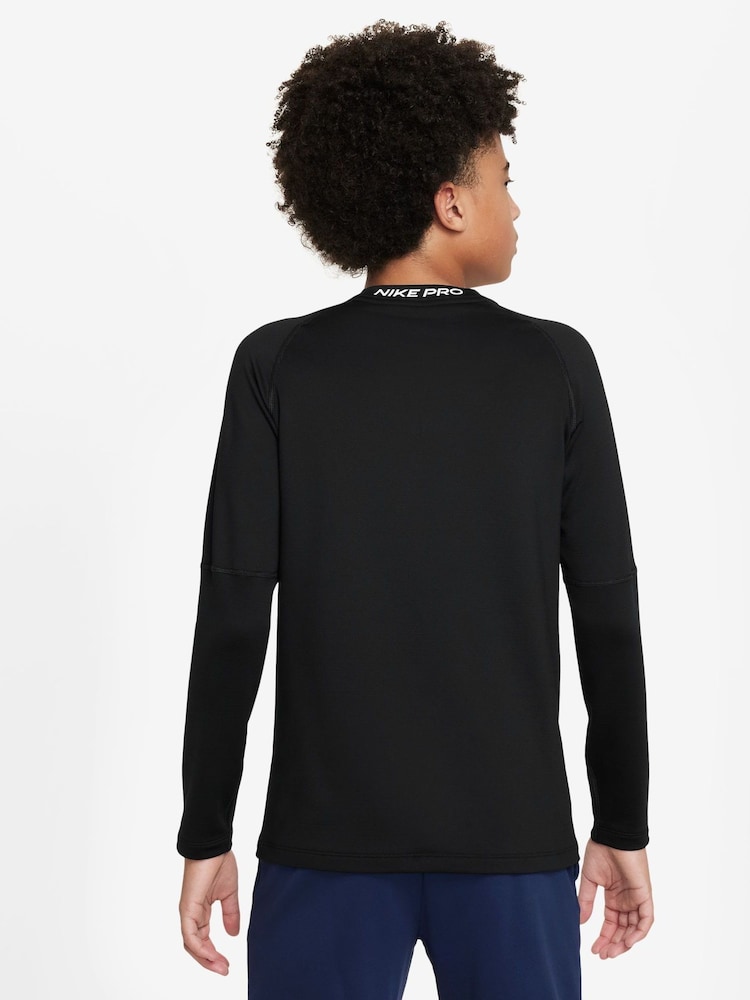 Nike Black Pro Dri-FIT Long-Sleeve Training Crewneck T-Shirt - Image 2 of 3