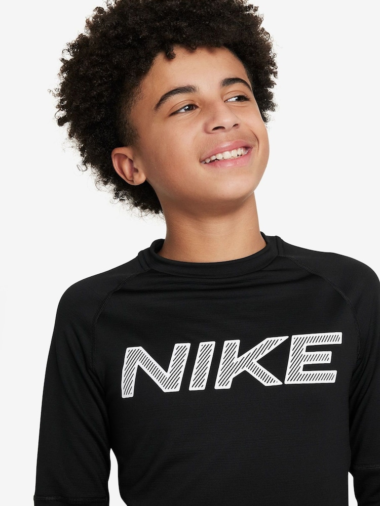Nike Black Pro Dri-FIT Long-Sleeve Training Crewneck T-Shirt - Image 3 of 3