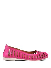 Pavers Pink Pavers Leather Open Toe Ballet Flats - Image 1 of 6