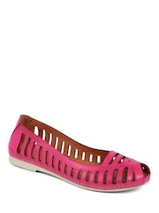 Pavers Pink Pavers Leather Open Toe Ballet Flats - Image 2 of 6