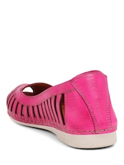 Pavers Pink Pavers Leather Open Toe Ballet Flats - Image 3 of 6