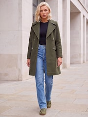 Roman Green Petite Collar Double Breasted Coat - Image 1 of 4
