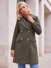 Roman Green Petite Collar Double Breasted Coat - Image 2 of 4