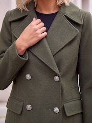 Roman Green Petite Collar Double Breasted Coat - Image 4 of 4