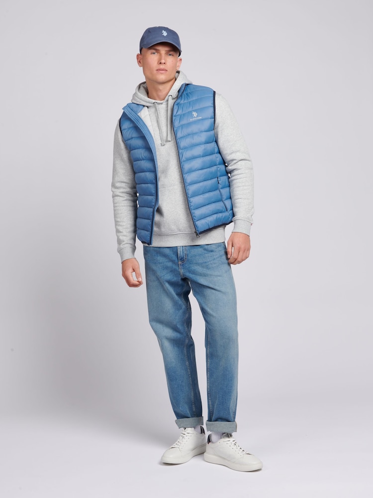 Bleu ciel - U.S. Polo Assn. Veste matelassée reliée pour homme - Image 3 of 8