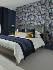 Graham & Brown Blue Reecho Twilight Wallpaper Sample - Image 1 of 3