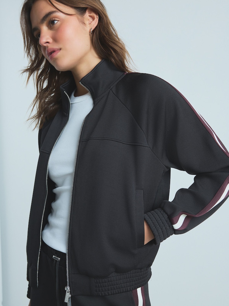 Schwarz/Weiß - Jacke mit durchgehendem Reißverschluss - Bild 1 von 8