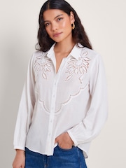 Monsoon Off White 100% Cotton Cutwork Flora Shirt - Image 1 of 4