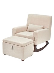 Gaia Baby Biscuit Serena Nursing Rocking Chair with Walnut Legs and Footstool - Image 1 of 6