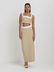4th & Reckless Natural Elian Linen Maxi Skirt - Image 1 of 5