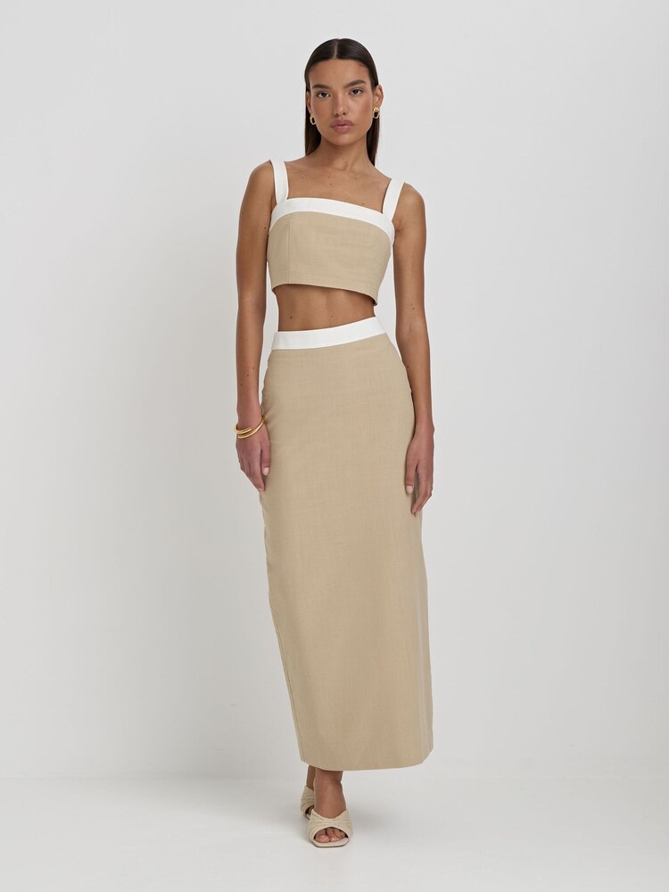 4th & Reckless Natural Elian Linen Maxi Skirt - Image 1 of 5