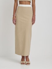 4th & Reckless Natural Elian Linen Maxi Skirt - Image 3 of 5