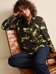 Blurred Floral Print Long Sleeve Button Down Shirt - Image 1 of 5