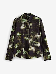 Blurred Floral Print Long Sleeve Button Down Shirt - Image 4 of 5