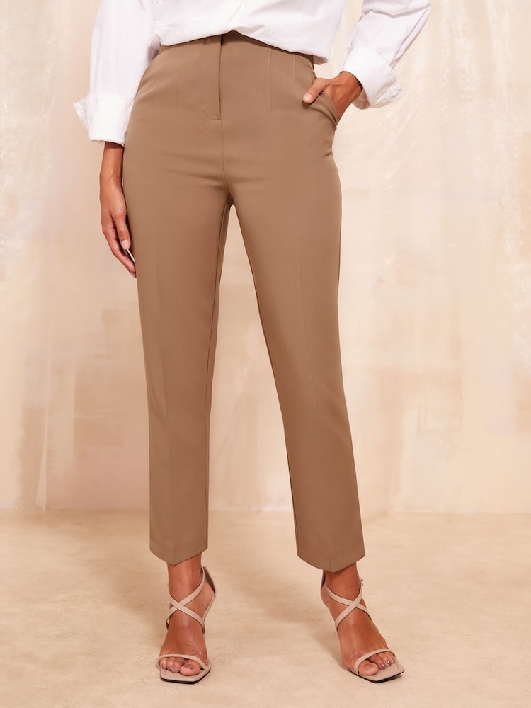 Friends Like These Brown Tailored Ankle Grazer Trousers Co Ord Suit - Image 1 of 4