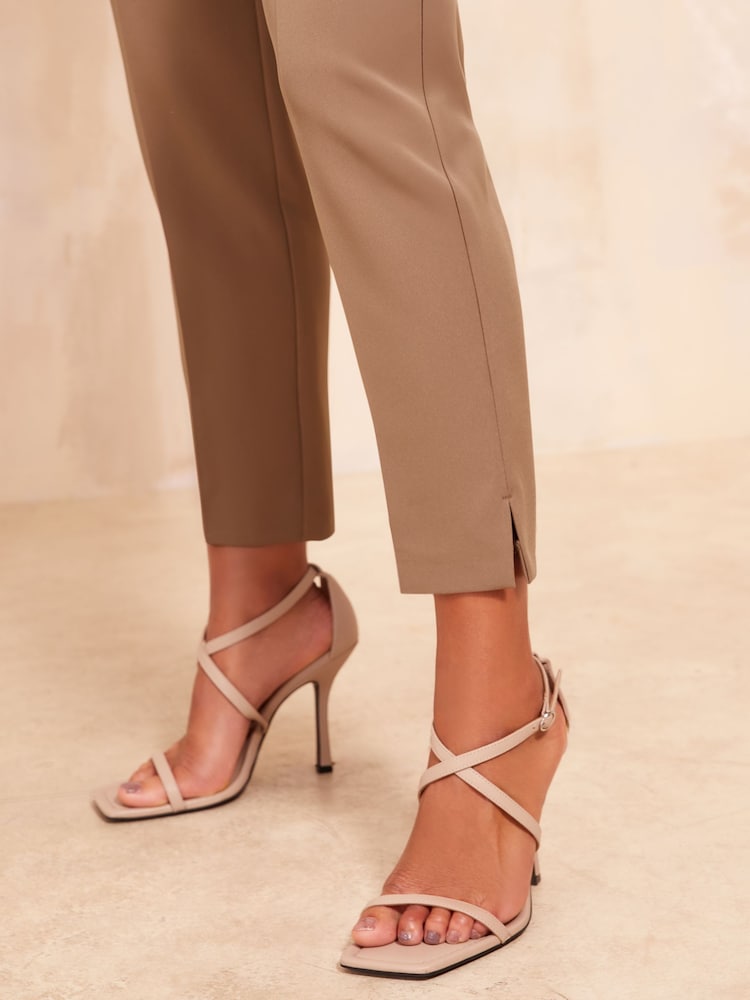 Friends Like These Brown Tailored Ankle Grazer Trousers Co Ord Suit - Image 4 of 4