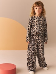 Leopard Print Wrap Front Textured Long Sleeve Top (3-16yrs) - Image 2 of 8