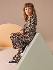 Leopard Print Wrap Front Textured Long Sleeve Top (3-16yrs) - Image 3 of 8