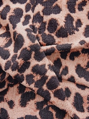 Leopard Print Wrap Front Textured Long Sleeve Top (3-16yrs) - Image 7 of 8