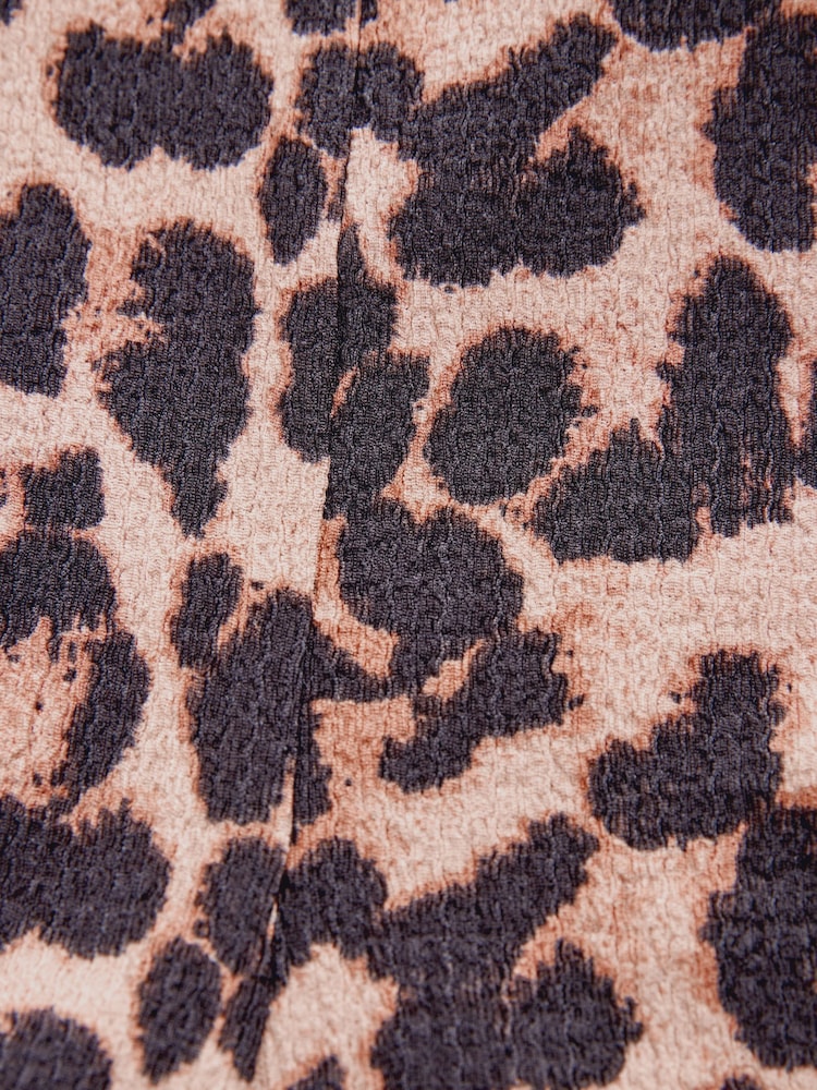 Leopard Print Wrap Front Textured Long Sleeve Top (3-16yrs) - Image 8 of 8