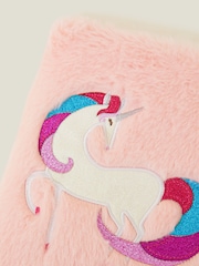 Accessorize Pink Girls Faux Fur Unicorn Notebook - Image 2 of 2