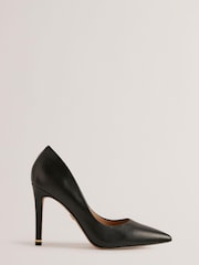 Ted Baker Black High Heeled Caaraa Pumps With River Of Gold Heel - Image 1 of 5