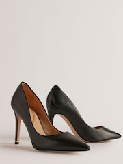 Ted Baker Black High Heeled Caaraa Pumps With River Of Gold Heel - Image 2 of 5