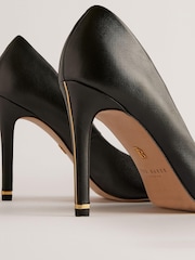 Ted Baker Black High Heeled Caaraa Pumps With River Of Gold Heel - Image 3 of 5