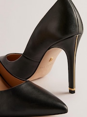 Ted Baker Black High Heeled Caaraa Pumps With River Of Gold Heel - Image 4 of 5