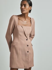 Reiss Pink Lucinda Tailored Mini Dress - Image 1 of 7