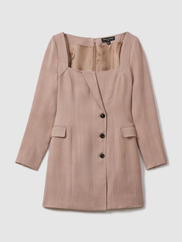 Reiss Pink Lucinda Tailored Mini Dress - Image 2 of 7
