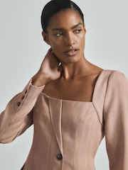 Reiss Pink Lucinda Tailored Mini Dress - Image 5 of 7