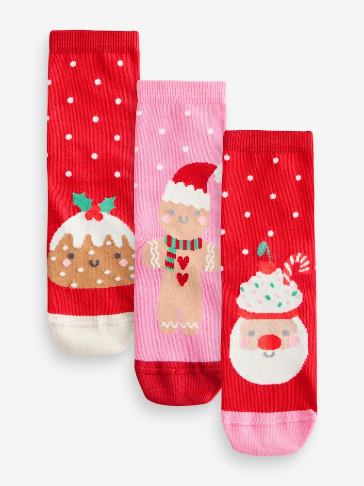 Roza/rdeče - Cotton Rich božič Character Nogavice za gležnje 3 komplet - Slika 1 iz 4 Roza/rdeče - Cotton Rich božič Character Nogavice za gležnje 3 komplet - Slika 1 iz 4