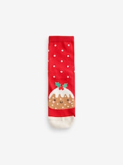 Pink/Red Cotton Rich Christmas Character Ankle Socks 3 Pack - Image 3 of 4