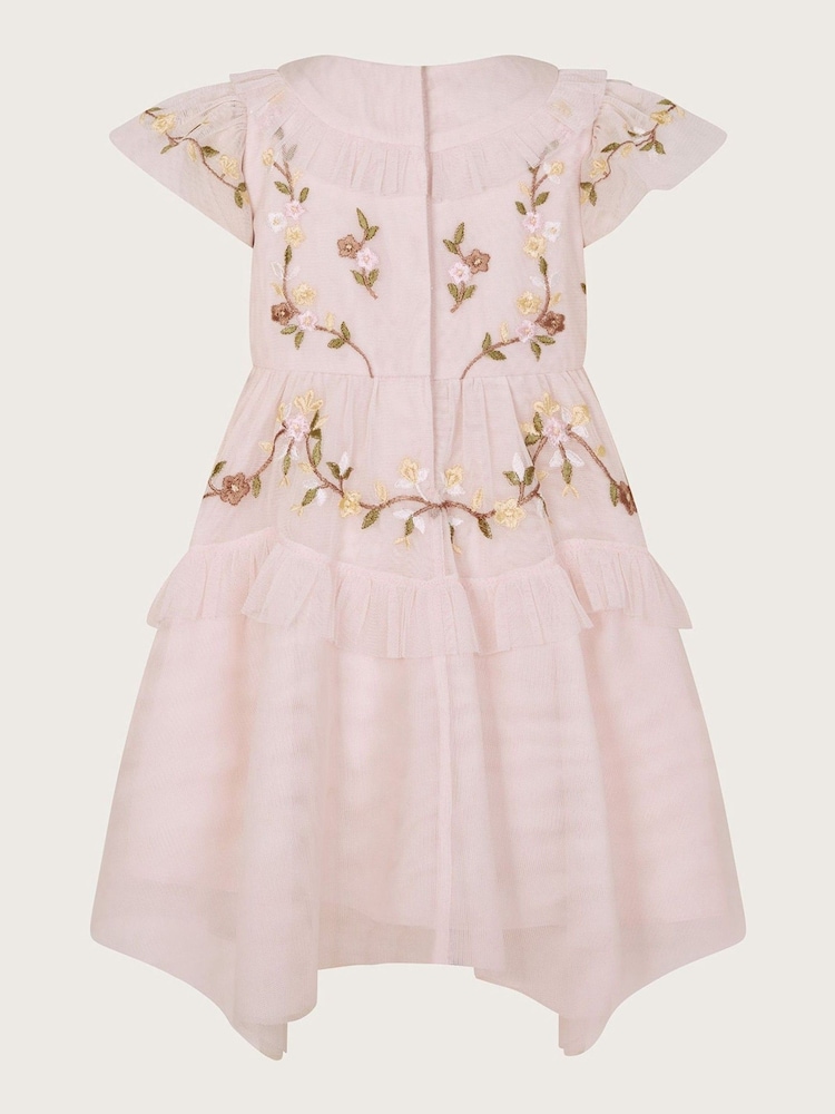 Monsoon Coral Pink Baby Embroidered Dress - Image 2 of 3