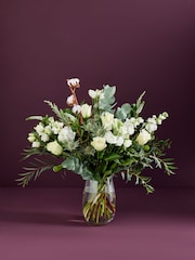 White Rose and Lisianthus Fresh Flower Bouquet - Image 1 of 4