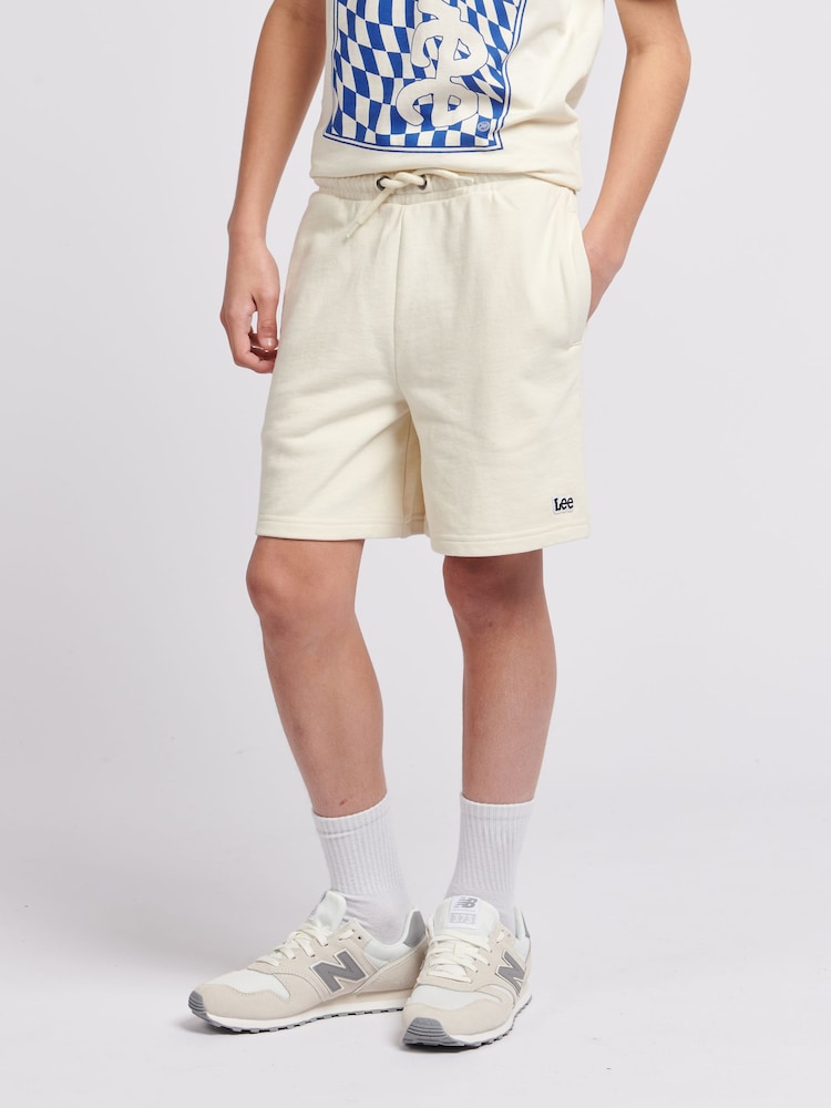 Lee White Boys 100% Cotton Badge Shorts - Image 1 of 8