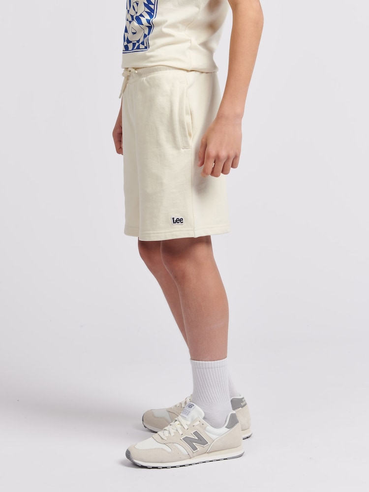 Lee White Boys 100% Cotton Badge Shorts - Image 4 of 8