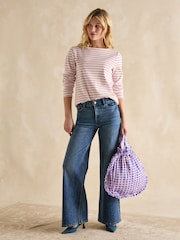 Lila/blanco - Joules Harbour Boat Neck Breton Top - Imagen 4 de 5